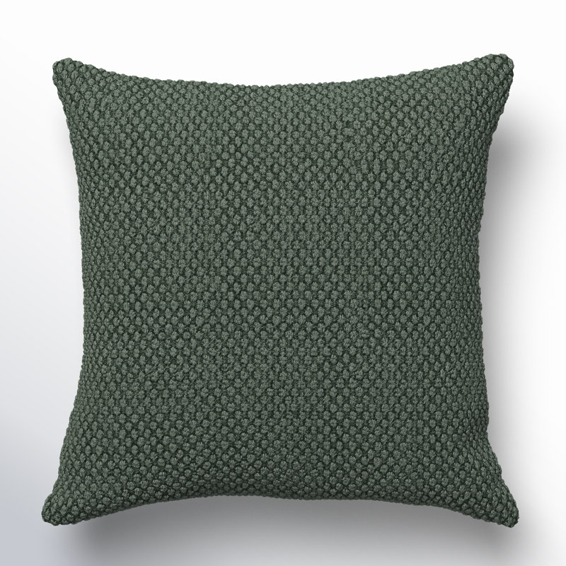 Saskia Embroidered Reversible Throw Pillow, Olive Green