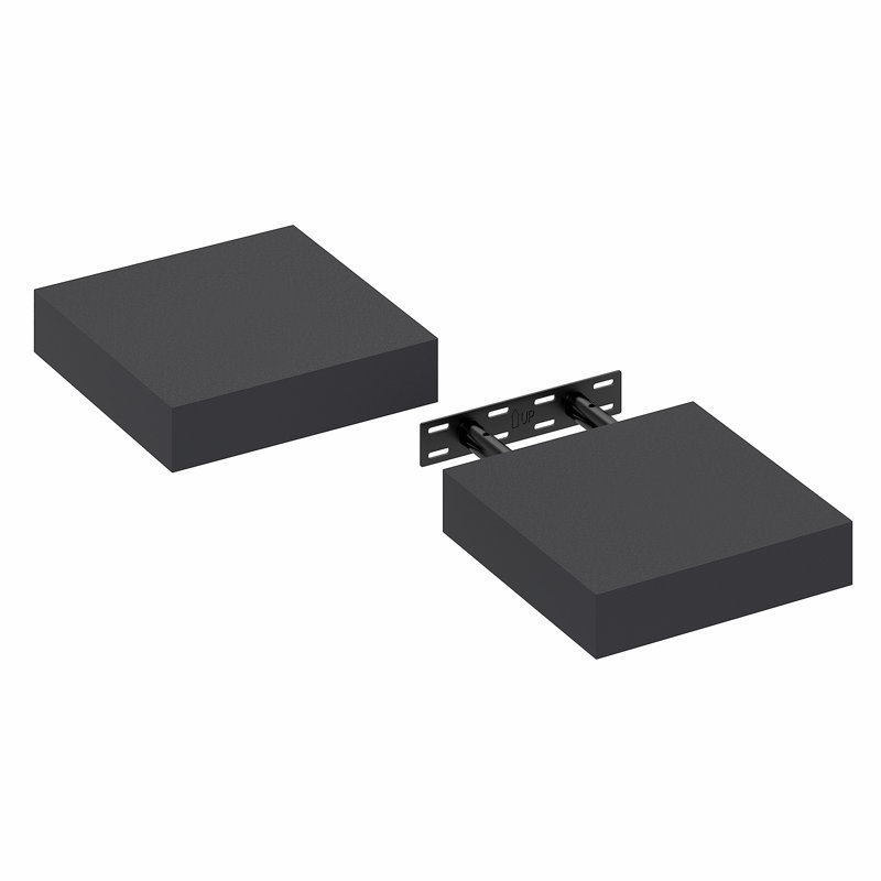 Furinno TANNA Floating Shelves for Wall Set of 2, 9 x 9 Wall Shelf, Wall Mounted Floating Shelf with Invisible Bracket, 2-in Thick Shelf, for Bathroom, Living Room, Bedroom, Home Office, Americano