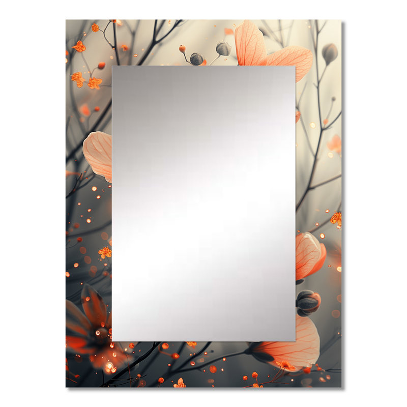 Miroir mural orange et orange, 32 po x 24 po