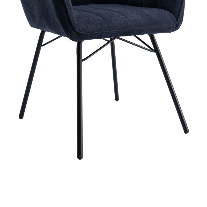 18.11'' H Velvet Upholstered Armchair, Dark Blue