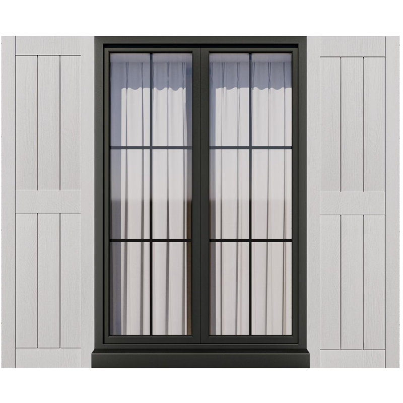 Volet en polypropylène résistant aux intempéries de 14,5 po de largeur, facile à installer (ensemble de 2), 25'', Blanc