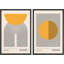 Mid Century Modern Boho Bauhaus Solar Sun Abstract Art Decor Framed On Canvas 2 Pieces Print-71660215-71660214