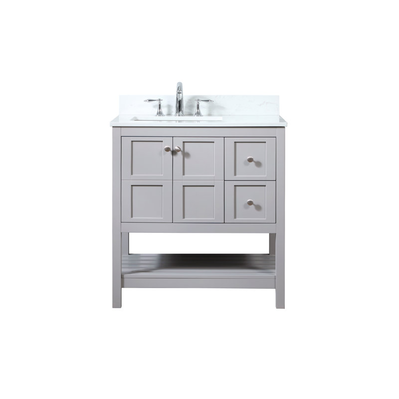 Ensemble de meuble-lavabo simple 32 po Krish, Gris