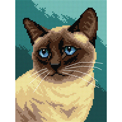 Toile à broder à l'aiguille pour demi-point sans fil Siamese 3363F