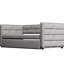 Lit de jour gris simple avec couchette, structure de soutien rembourrée et rembourrée, pour la maison avec structure de rembourrage solide