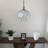 Remziye Tiffany Hanging Lighting White Stained Glass Crystal Beans LED Bulbs Included 16"W*16"D*75"H