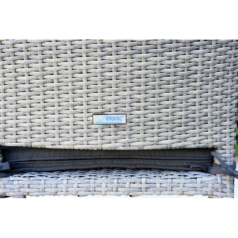 Ensemble de 2 chaises de patio en osier gris Alyisa