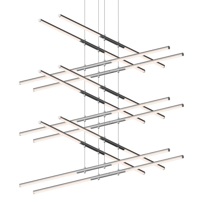 Tik-Tak® 24 - Light LED Chandelier, Polished Chrome