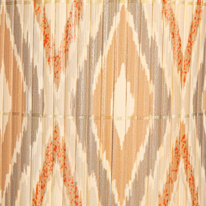 Bamboo Organic Shaped Pendant Lamp With Printed Pattern