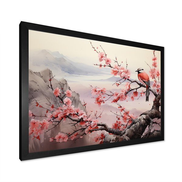 Red Barrel Studio® Pink And Blue Birds On Cherry Blossom Tree I - Bird ...
