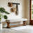55" Upholstered End Of Bed Bench, Solid Wood Tufted Entryway Bench