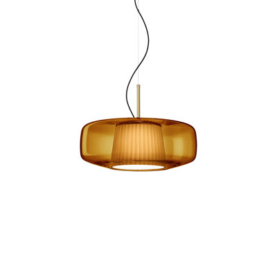 Plisse' Suspension G Smoky Pongee Silk_Plisse' Matt Steel L22cc Ul