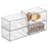 mDesign Plastic Wide Stackable Bathroom Storage Organizer, Drawer, Clear