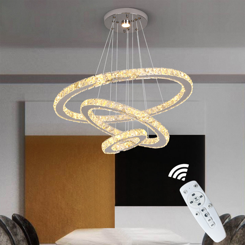 Lowellville 3 - Light Crystal LED Chandelier, Chrome