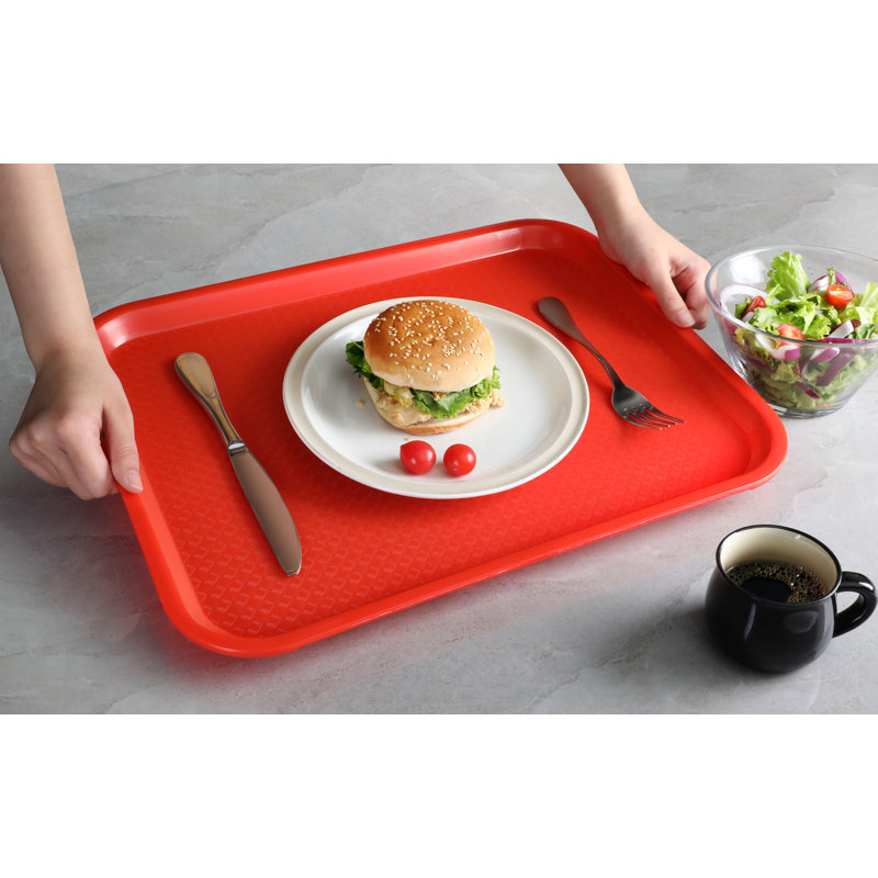 New Star Food Service Plastic Platter, Red, 0.5"H x 14"W x 18"L
