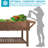 Wooden Elevated Planter With Storage Shelf, Slide Table
