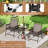 3 Pcs Outdoor Bistro Dining Furniture Set With 1.57" Umbrella Hole Rippled