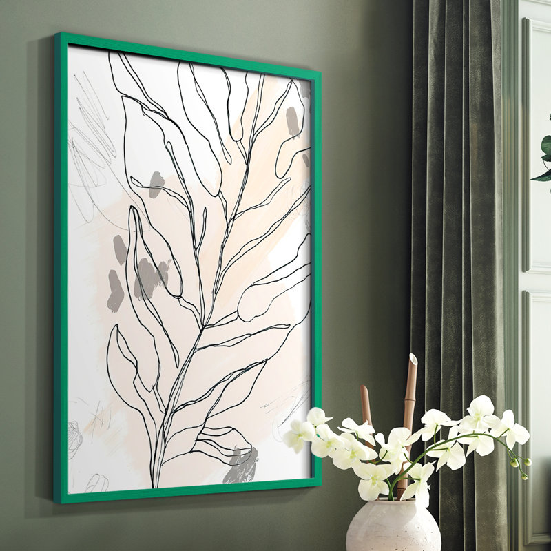 Palm Sketchbook III, reproduction encadrée - bois massif, Cadre simple vert, H 10 po x l 8 po