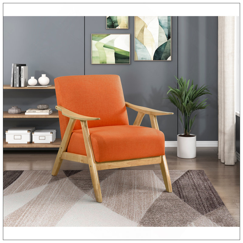 Fauteuil Ayzlee, Tissu orange, Natural