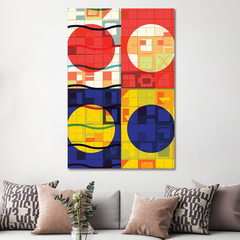 Four Circles Abstract by Emmanuel Signorino - Wrapped Canvas Print, 152.5 cm H x 101.5 cm W
