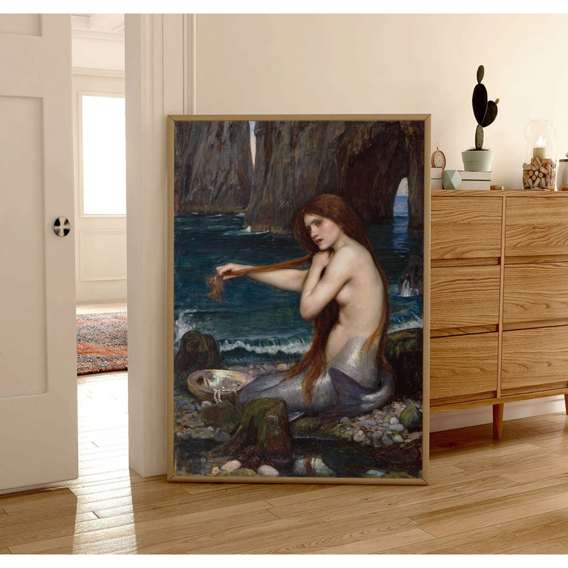 A Mermaid by John William Waterhouse - No Frame Print, 42cm H x 29cm W