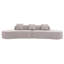 Canapé moderne courbé, canapé en tissu éponge, canapé minimaliste dans le salon, appartement, aucun assemblage requis, trois coussins, gris-819358297