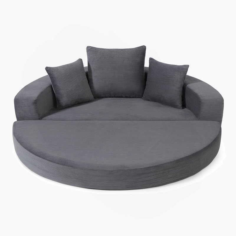 Convertible Sofa Couch Bed,Multi-Functional,Circular Bed,Adjustable Futon Sofa ,No Assembly Compressed Corduroy Floor Lounge Sofa For Apartment Office Bedroom Living Room