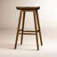 Tabouret de bar rustique en bois massif Teagan