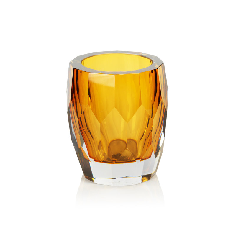 Vase en verre poli / ouragan Ligia, Orange
