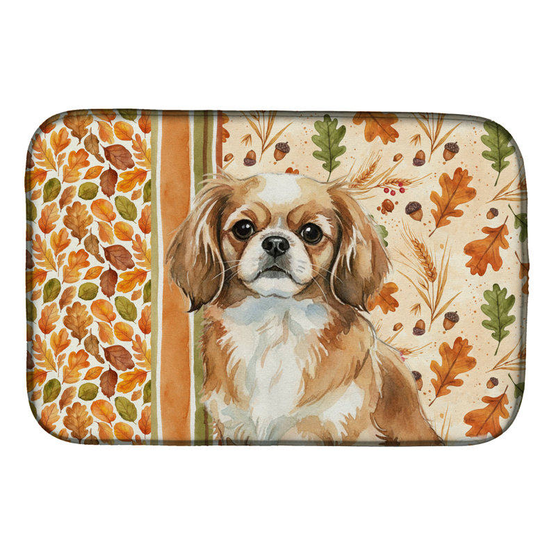 Tibetan Spaniel Heirloom Fall Dish Drying Mat