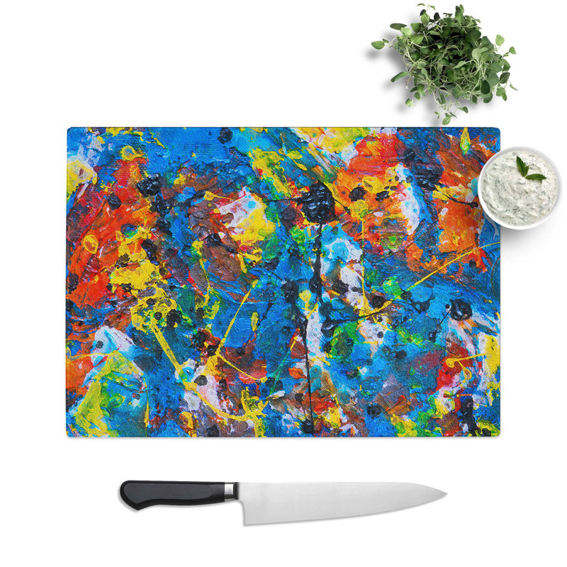 Tempered Glass Art Painting Vol.112 Chopping Board, 39 cm W x 28.5 cm L