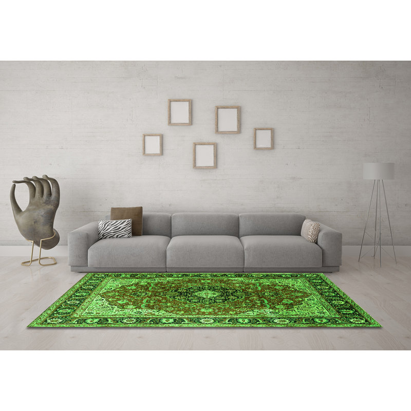 Washable Oriental Indoor Rug, Square 3'
