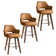 Celines 26.5" Swivel  360-degree Faux Leather Upholstered Counter Stool Set of 3