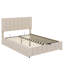 Lit plateforme tapissier luxueux avec système de rangement à levage hydraulique-261372971-261372968
