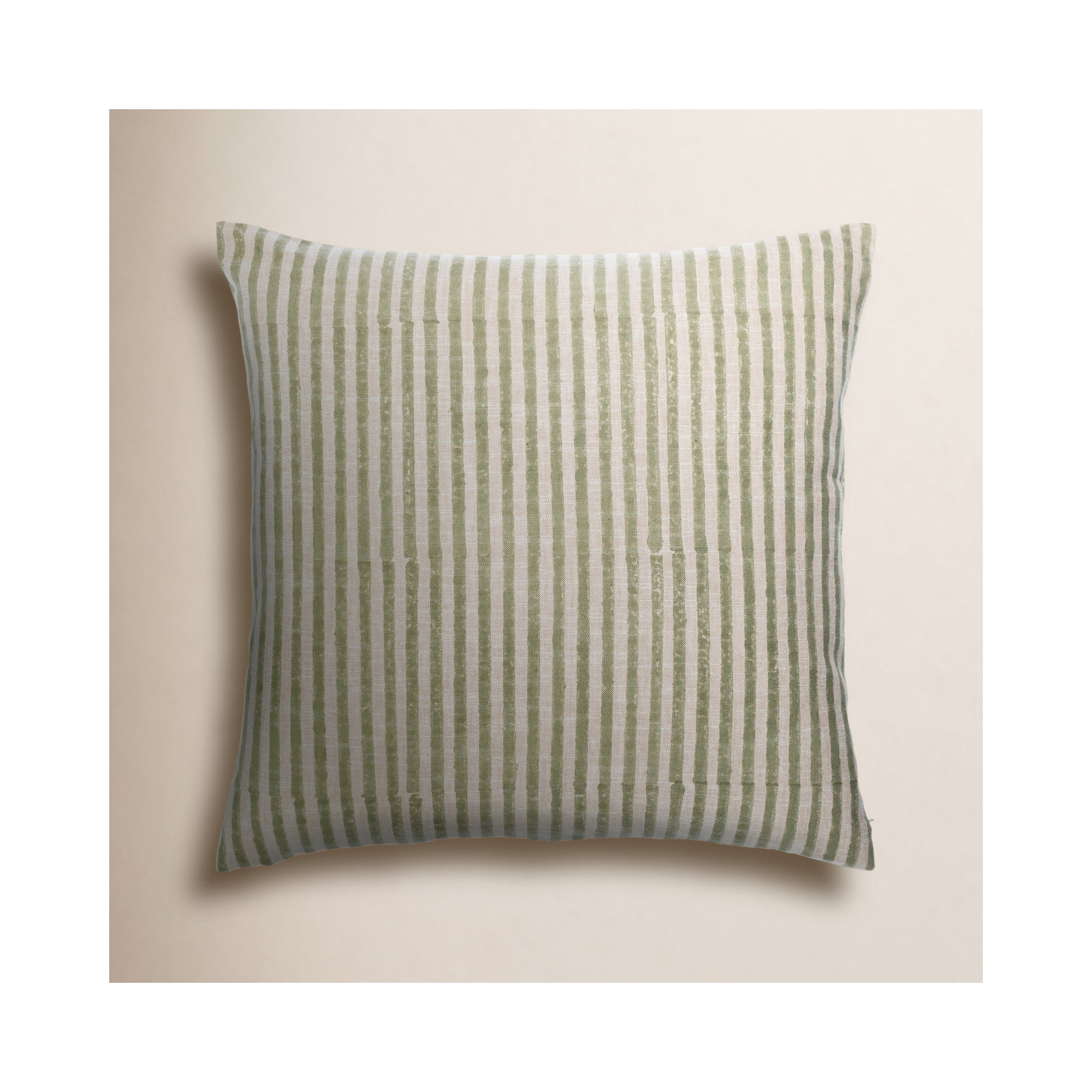 Elanie Linen Blend Throw Square Pillow, 18" x 18", Polyester/Polyfill, Light Sage