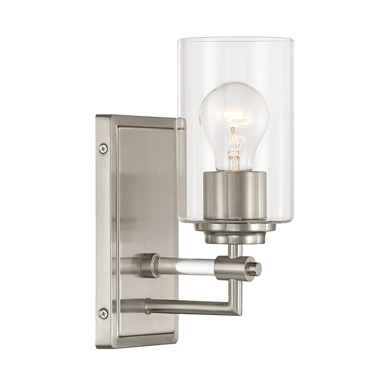 Applique murale 1 lumière pour salle de bain 10,5 po Binsly, Nickel