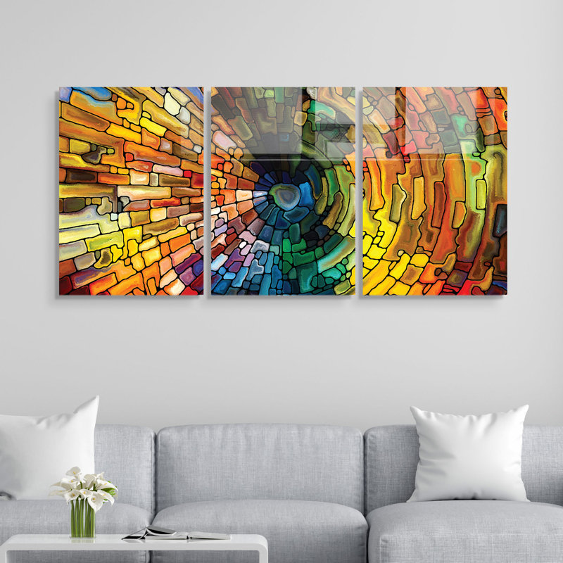 3 pièces, sans cadre, impression sur verre, L 28 po x H 39 po