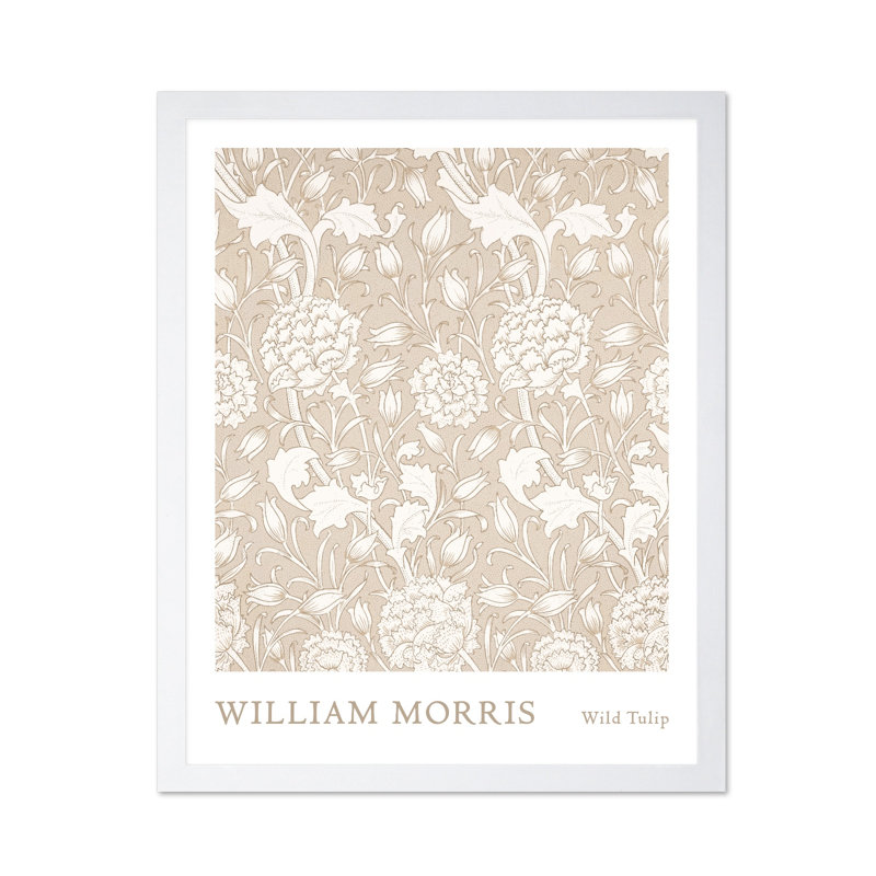 William Morris - tulipe sauvage No3, Poster, 12"H x 16"W, White Framed