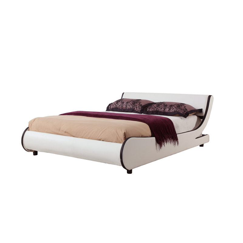 Jarrow Upholstered Bed, White / Black Stripes, Kingsize (5')