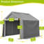Abri extérieur multifonctionnel 8 pi x 8 pi, sangles de fixation imperméables et coupe-vent, ancrages au sol renforcés, guide de montage intuitif, toit incliné et protecteur pour la pluie, assemblage modulaire,