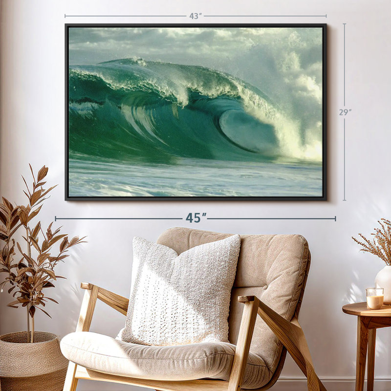 «Blue Green Ocean Wave», reproduction sur toile, H 29 po x l 43 po