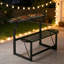 Banc convertible d'extérieur en métal, table et banc tout-en-un avec trou pour parasol-1657190691