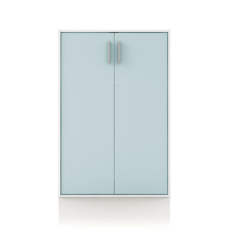 Breayla Storage Bookcase, Light Blue