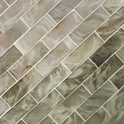 Zemara Subway 12 in. x 12 in. Glossy Glass Mosaic Wall Tile