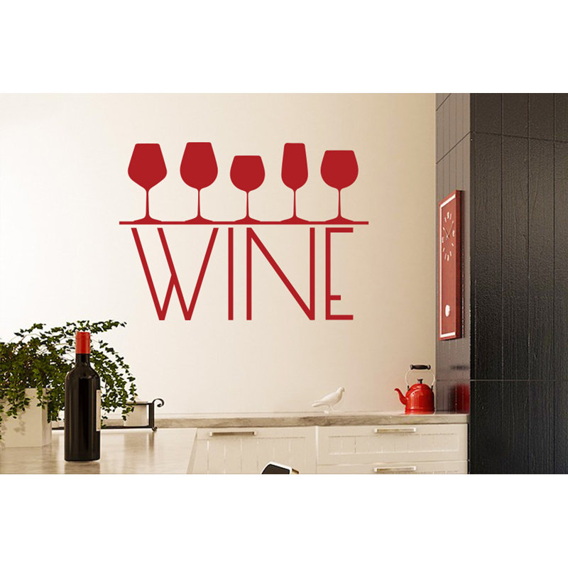 Food & Beverage Non-Wall Damaging Wall Decal, Dark Red, Medium