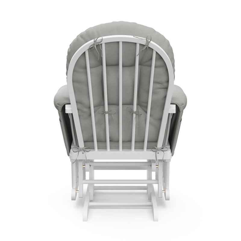 Hoop Glider with Ottoman, White, Light Gray