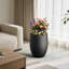 Grand pot à fleurs rond blanc en forme de perle fabriqué à la main avec trou de drainage l 16 po x H 21,5 po-174648653-192713815