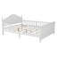 Lit double pour enfants, lit plateforme double en bois avec tête et pied de lit, blanc-914496148-914496149