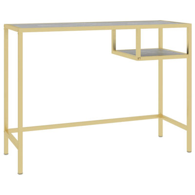 Milliron Glass Top Metal Base Writing Desk