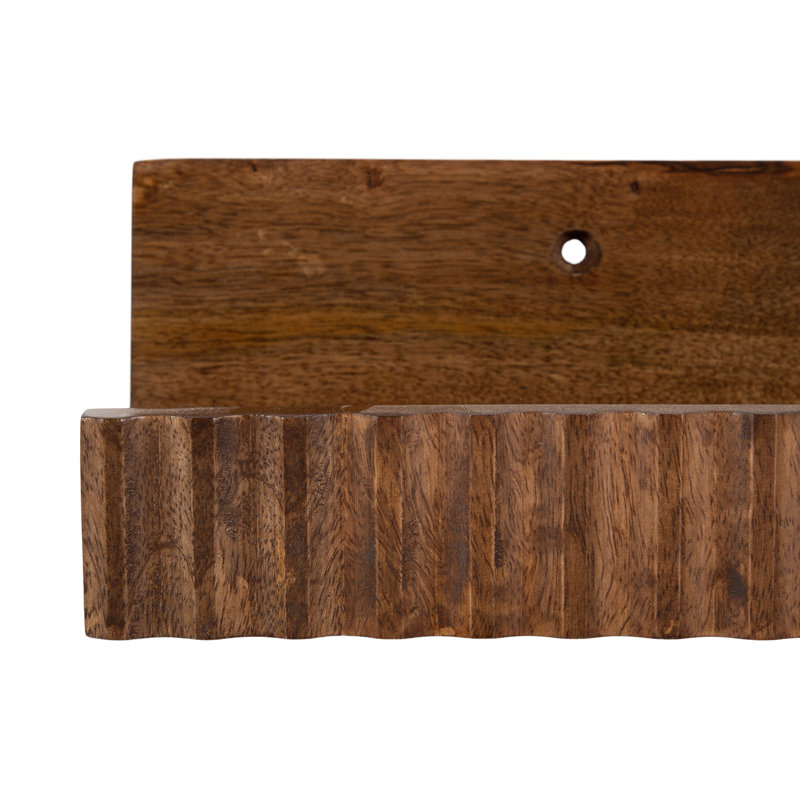 Two-Piece Picture Ledge Shelf Set, Medium Wood